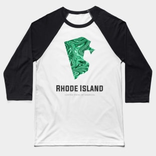 Rhode Island state map abstract green Baseball T-Shirt